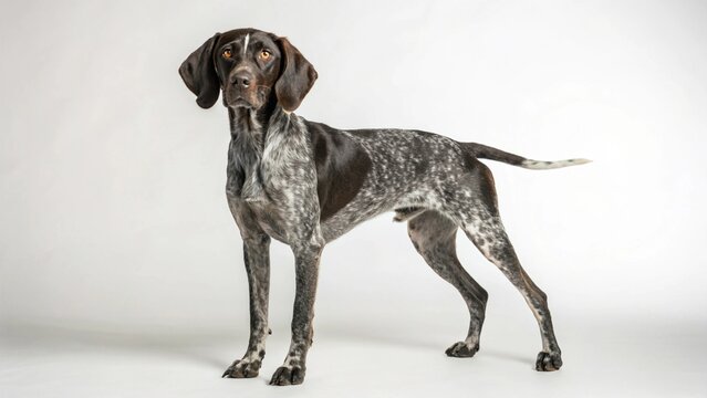 German Shorthaired Pointer on studio background