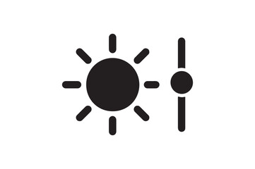 Brightness Adjustment silhouette vector with white background
