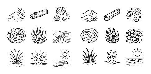 Beach Icons Grid
