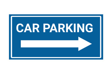 Car Parking Direction Sign PNG – Blue Arrow Right Road Symbol