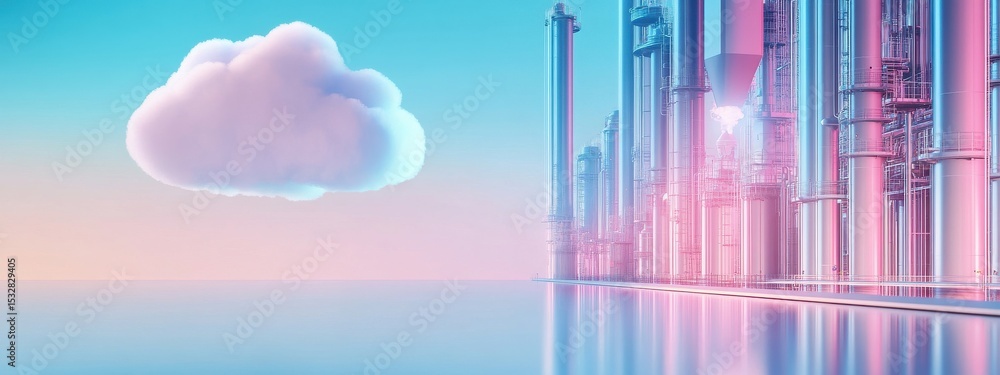 Poster smart factory with iot devices and cloud connection
