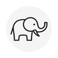 Elephant Icon Animal Thin Line Design