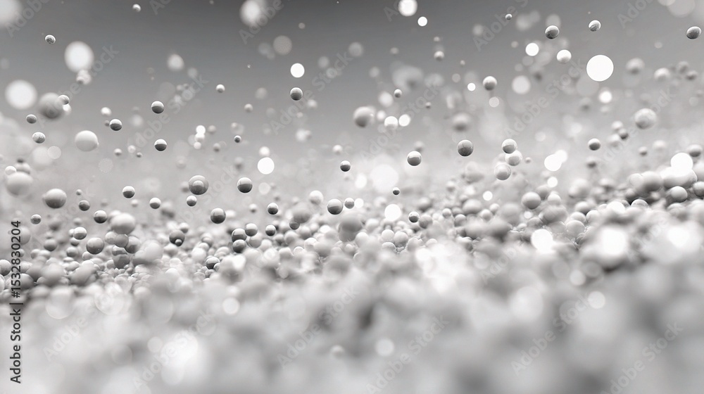 Poster abstract floating white and grey particles in soft background field