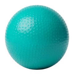 Round turquoise exercise ball with textured surface
