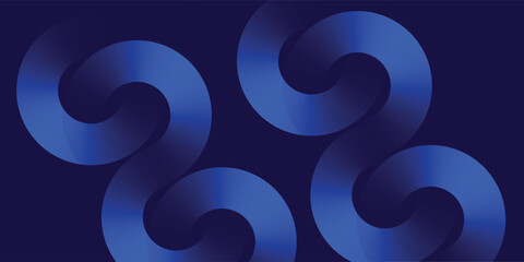 Abstract blue glowing geometric lines on dark blue background. Modern shiny blue circle lines pattern. Futuristic technology concept. Suit for cover, poster, banner modern