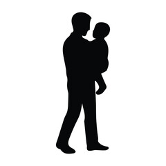 Father's day silhouette, Father and son silhouette