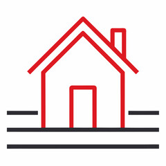 new style property or property building model autocade line art vector icon on white background