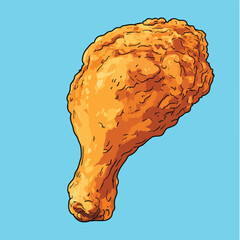 Crispy Fried Chicken Drummette Illustration