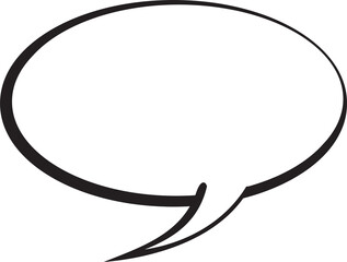 Comic-style speech bubble floating on transparent background, with white oval and black outline