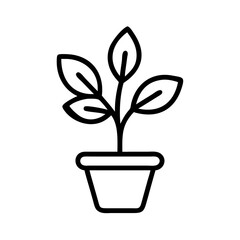 Tea leaves. Iconic vector. Monochrome.	