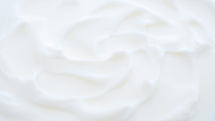Close up of smooth and creamy white yogurt texture background
