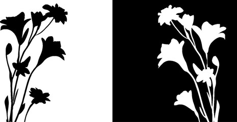 Elegant floral silhouettes with arch frames and flowing branches for modern design