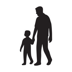 Father's day silhouette, Father and son silhouette