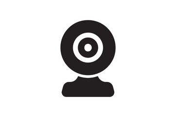 Webcam Symbol silhouette vector with white background