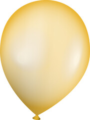 Obraz premium Glossy teardrop shaped yellow balloon is floating in flat vector art, with transparent background