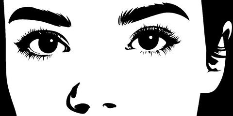Fototapeta premium Artistic close-up of freckled face highlighting eyes and nose bridge