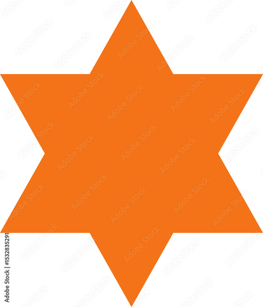 Aufkleber abstract eight-pointed star shape is radiating orange points on transparent canvas in flat design