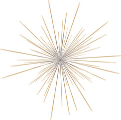 Naklejka premium Showing flat abstract burst with gold gradient rays radiating from core on transparent background