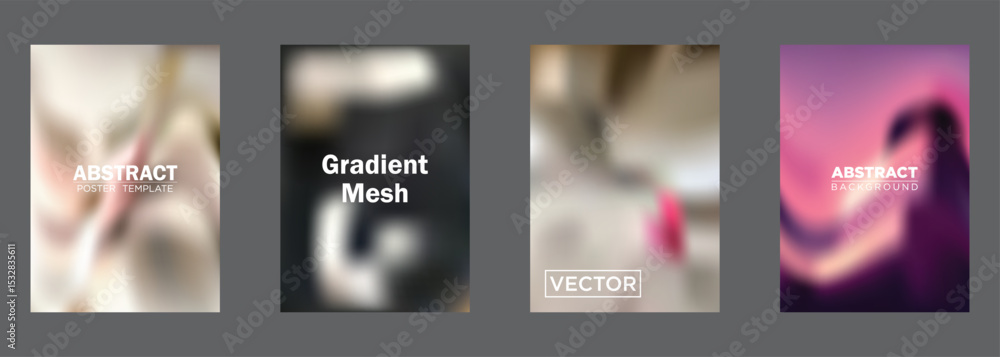 Poster abstract gradient mesh poster templates vector background designs