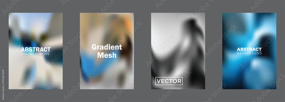 Poster abstract gradient mesh poster templates vector background designs