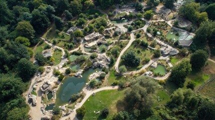 Aerial View of a Stunning Zoo Landscape