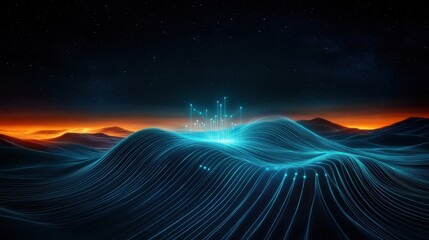 Surreal Quantum Digital Landscape Visualization