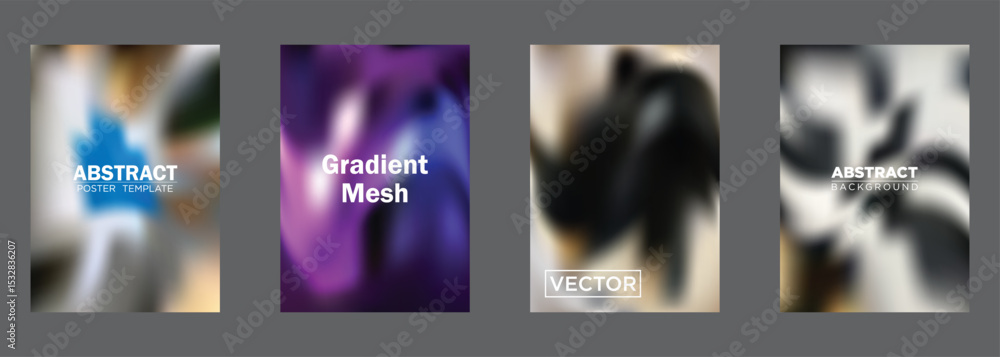 Poster abstract gradient mesh poster templates vector background designs