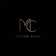 Initial Luxury MC CM Monogram Logo Design, Elegant Lettermark Logo Template.