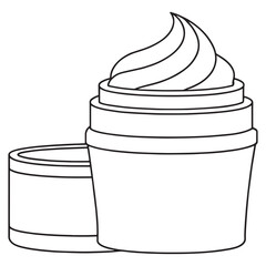 Skincare Cream Jar Line Art Design Beauty Product Illustration