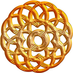 abstract 3d sphere, golden ring isolated