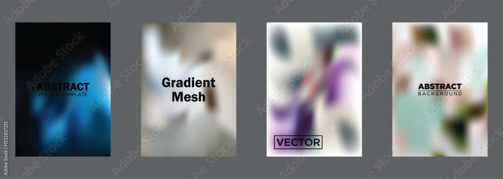 Poster abstract gradient mesh poster templates vector background designs