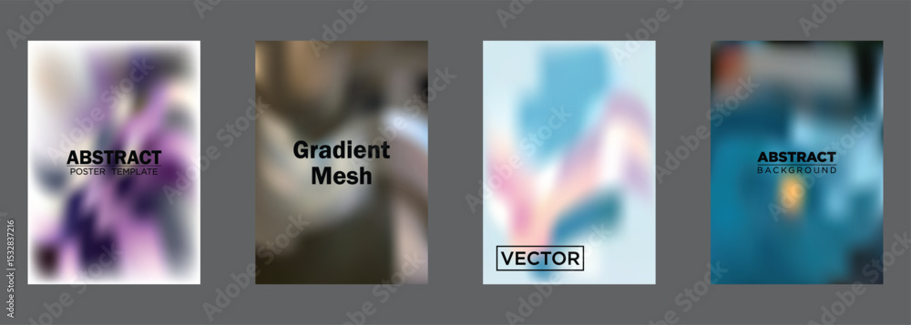 Poster abstract gradient mesh poster templates vector background designs