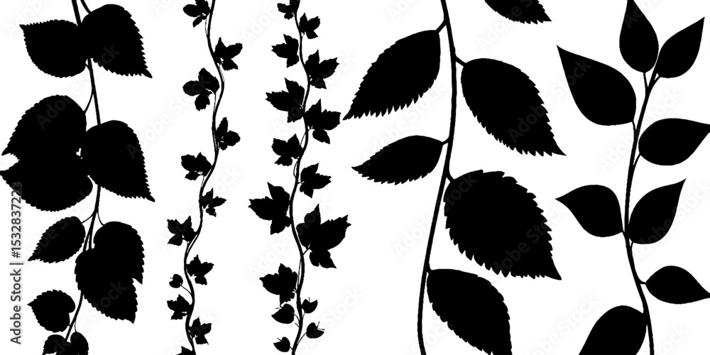 Poster nature inspired leaf swirl and root arc patterns for creative design