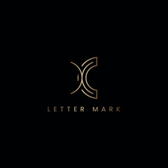 Initial Luxury XC CX Monogram Logo Design, Elegant Lettermark Logo Template.