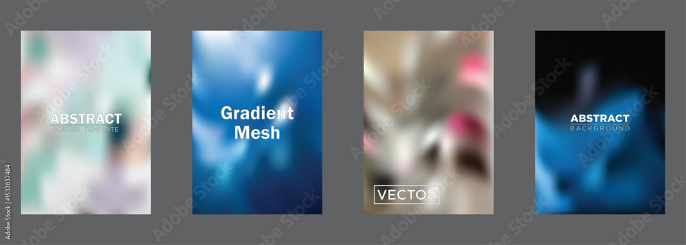 Poster abstract gradient mesh poster templates vector background designs