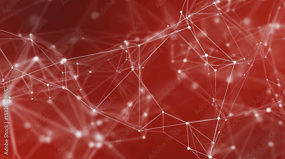 Poster abstract red technology network background with mesh patterns