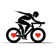 Minimalist Cyclist Silhouette