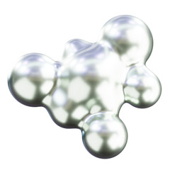 Abstract form PNG Shiny silver 3D shape. Abstract form element set on transparent background. Formas cromadas en 3D. Art