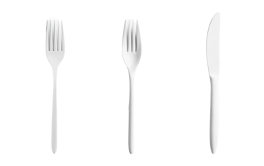 Biodegradable cornstarch utensils ideal for sustainable meals and takeaway packaging isolated on transparent background PNG