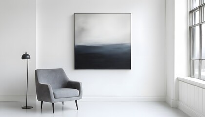 Abstract painting of a tranquil seascape.