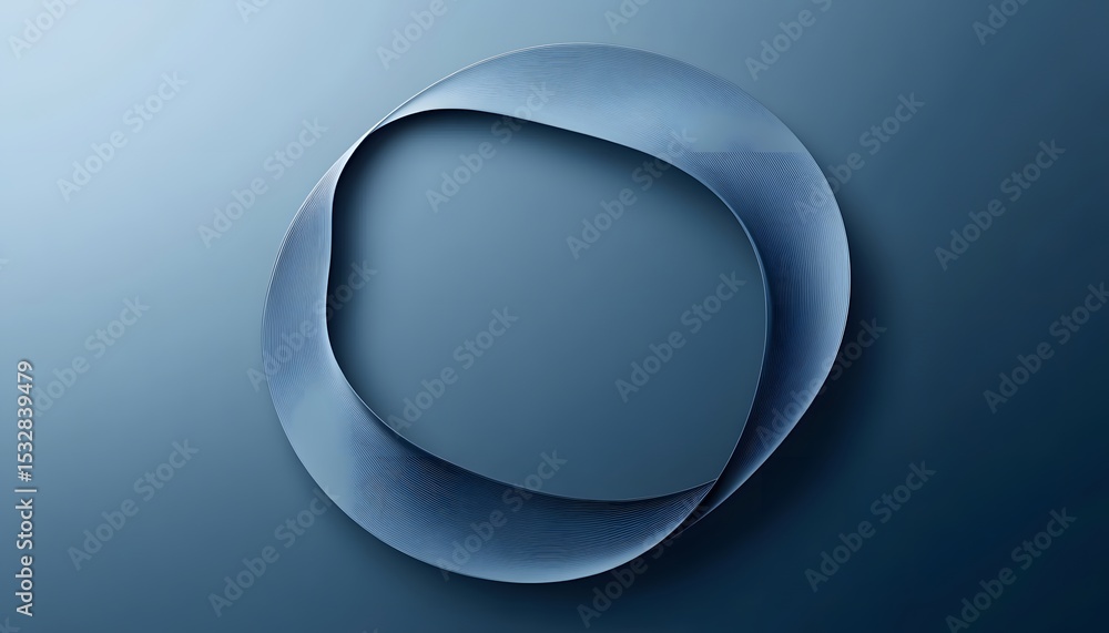 Poster abstract design of a circular form in shades of blue.