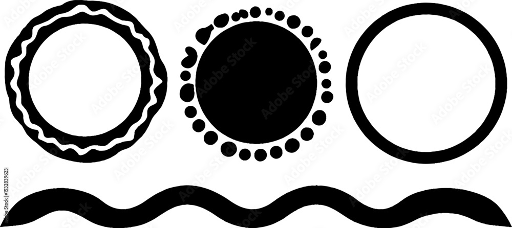 Aufkleber Abstract infinity loop and swirl line with dot cluster design elements for creative projects