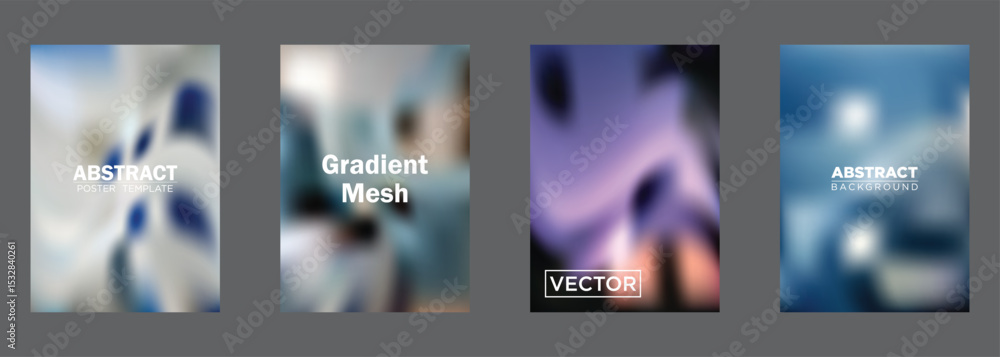 Poster abstract gradient mesh backgrounds vector poster templates