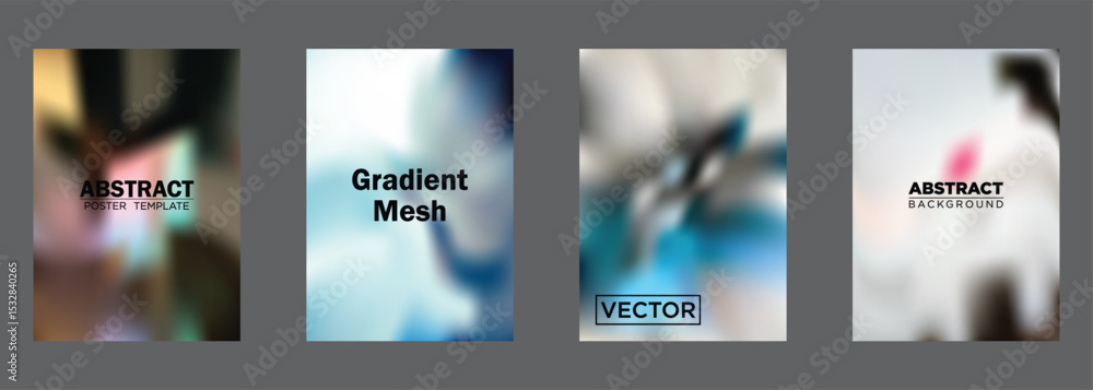 Poster abstract gradient mesh poster templates vector backgrounds for design