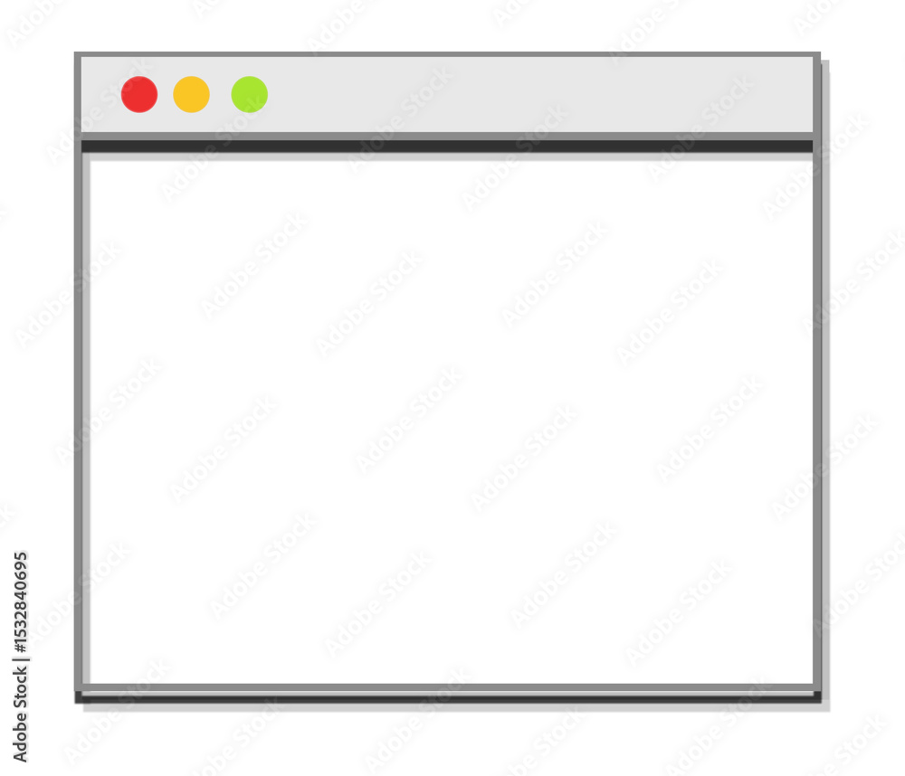 Aufkleber browser window is showing flat ui red yellow green buttons, drop-shadow, transparent background