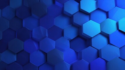 Naklejka premium Blue Gradient Hexagon Pattern in High-Quality Copy Space