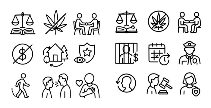 Criminal Justice Icon Grid