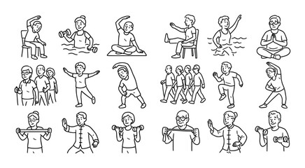 Obraz premium Senior Fitness Icons