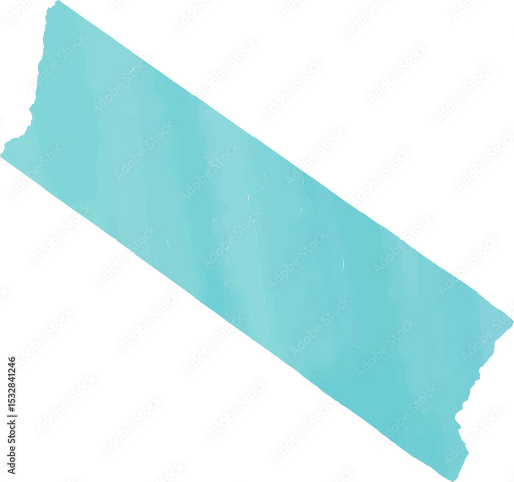 Aufkleber abstract jagged polygon is tilting on transparent background with turquoise gradient flat design