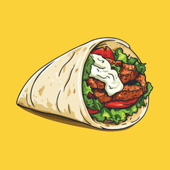 Savory Chicken Shawarma Wrap with Creamy Sauce